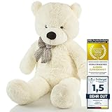 Feluna Riesen Teddybär XXL Kuschelbär 120 cm groß Plüschbär - Original Teddy Bär mit Schleife...