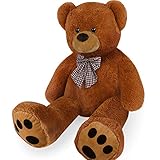 Monzana® Teddybär L - XXXL 50-175cm Weiches Fell Schleife Tatzendruck Geschenk Plüschtier...