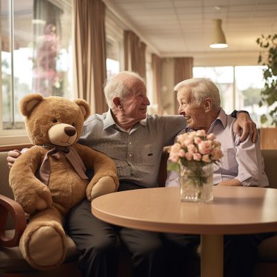 Riesen Teddy für Senioren - Ein Teddy mit Menschen